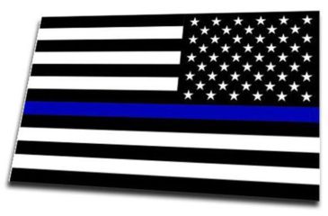 Image of Thin Blue Line American Flag Sticker, Reverse, 6 X 4 Inches, Thin Blue Line - TBL-S-AMERICAN-REV-64
