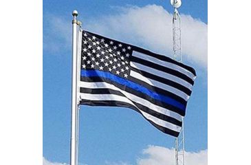 Image of Thin Blue Line American Flag With Grommets, 4 X 6 Ft, Thin Blue Line - BLUE-AMERICAN-4X6