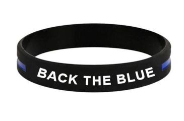 Image of Thin Blue Line Back The Blue, Silicone Bracelet, Thin Blue Line - BACK-BLUE-BR-8