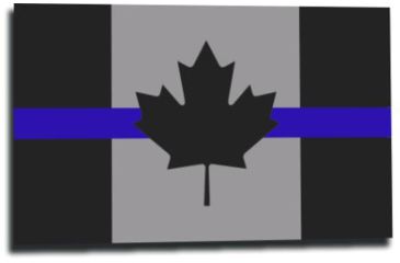 Image of Thin Blue Line Canada Sticker - Flag, Thin Blue Line - TBL-S-CAN