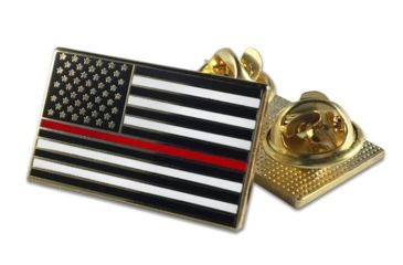 Image of Thin Blue Line Classic, Double Clutch Pin - Thin Red Line American Flag - PIN-CLASSIC-TRL