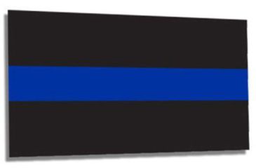 Image of Thin Blue Line Classic Sticker, 3 X 4.5 In, Thin Blue Line - BLACK-BLUE-S-712