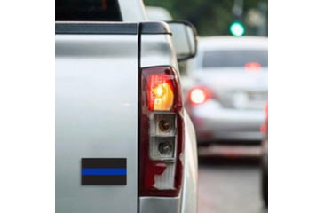 Image of Thin Blue Line Classic Sticker, 3 X 4.5 In, Thin Blue Line - BLACK-BLUE-S-712