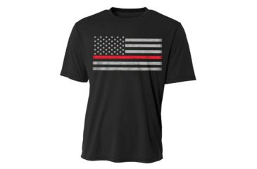 Image of Thin Blue Line Classic Thin Red Line Polyester Shirt - POLY-CLASSIC-RED-BLACK-XXL