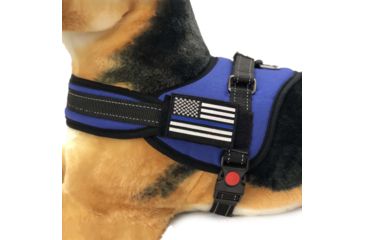 Image of Thin Blue Line Harness With Patch, Thin Blue Line - DOG-HARN-TBL-MEDIUM-KIT