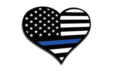 Image of Thin Blue Line Heart Sticker, 4.5 x 4 Inches