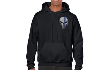 Image of Thin Blue Line Hoodie - Skull, Black - BLPUN-H-BLACK-XXL