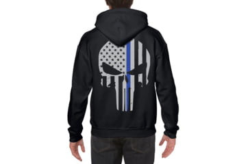 Image of Thin Blue Line Hoodie - Skull, Black - BLPUN-H-BLACK-XXL