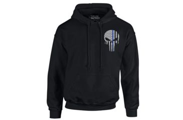 Image of Thin Blue Line Hoodie - Skull, Black - BLPUN-H-BLACK-XXXXL