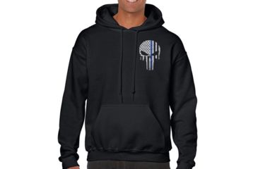 Image of Thin Blue Line Hoodie - Skull, Black - BLPUN-H-BLACK-XXXXL