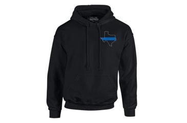 Image of Thin Blue Line Hoodie - Texas , Black - TEXAS-H-BLACK-XXL
