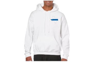 Image of Thin Blue Line Hoodie - Texas , White - TEXAS-H-WHITE-XXL