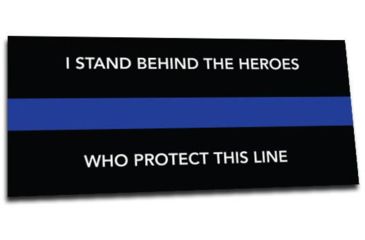 Image of Thin Blue Line I Stand Behind Sticker, 9 X 4 Inches, Thin Blue Line - TBL-S-STANDBEHIND-94
