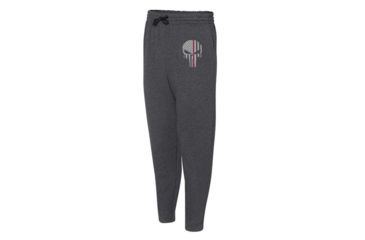 Image of Thin Blue Line Joggers - Thin Red Line, Skull, Charcoal - SKULL-TRL-JOGGERS-CHARC-XXL