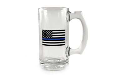 Image of Thin Blue Line Libbey Deco Glass Mug, Flag, 12.5oz, TBL-MUG-GLASS-12OZ