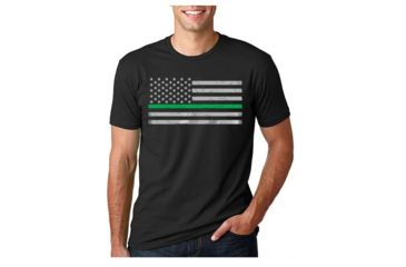 Image of Thin Blue Line Men's - Short Sleeve Classic Thin Green Line - MENS-CLASSIC-TGL-BLACK-LARGE