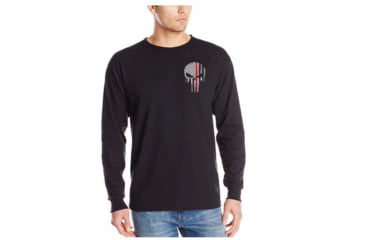 Image of Thin Blue Line Men's - Skull Thin Red Line Long Sleeve T-shirt - TRL-LS-SKULL-XXL