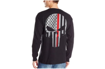 Image of Thin Blue Line Men's - Skull Thin Red Line Long Sleeve T-shirt - TRL-LS-SKULL-XXL
