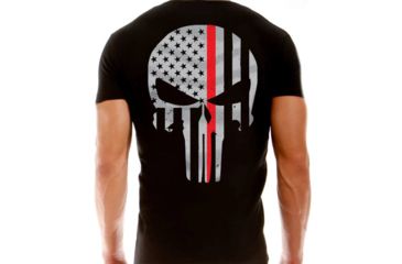 Image of Thin Blue Line Men's T-shirt - Skull Thin Red Line - TRL-SKULL-XXL