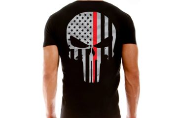 Image of Thin Blue Line Men's T-shirt - Skull Thin Red Line - TRL-SKULL-XXXXL