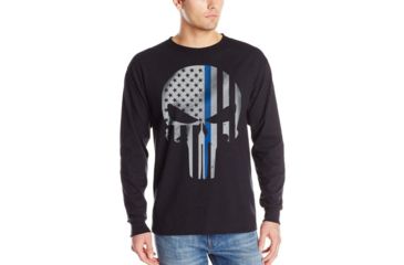 Image of Thin Blue Line Mens Longsleeve T-shirt - Skull - TBL-LS-SKULL-LARGE