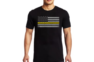 Image of Thin Blue Line Mens - Short Sleeve Classic Thin Gold Line - MENS-CLASSIC-TGOLL-BLACK-LARGE