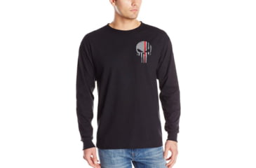 Image of Thin Blue Line Mens - Skull Thin Red Line Long Sleeve T-shirt - TRL-LS-SKULL-LARGE