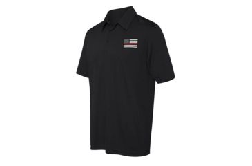 Image of Thin Blue Line Polyester Sport Polo - Embroidered Thin Red Line American Flag - TRL-POLO-SPORT-XXL
