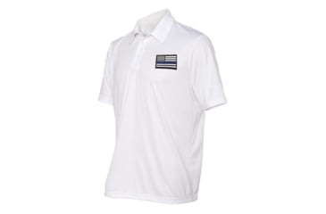 Image of Thin Blue Line Polyester Sport Polo - Flag, White - TBL-POLO-SPORT-WHITE-XXXL