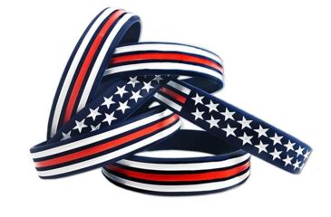 Image of Thin Blue Line Red, White, And Blue American Flag Bracelet, 7-inch Bracelet, Red/white/blue - RWB-AM-BR-7