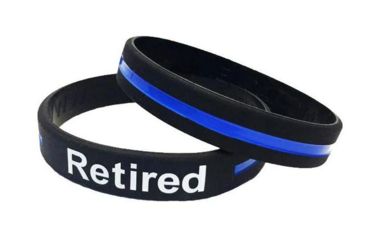 Image of Thin Blue Line Retired - Silicone Bracelet, 8 Inch, Thin Blue Line - TBL-RETIRED-BR