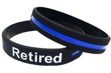 Image of Thin Blue Line Retired - Silicone Bracelet, 9 Inch, Thin Blue Line - TBL-RETIRED-9-BR