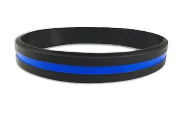 Image of Thin Blue Line Silicone Bracelet, 8 Inch, Thin Blue Line - TBL-BRACELET-1