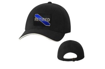 Image of Thin Blue Line Slide Buckle Hat - Retired , Black, Adjustable, Thin Blue Line - SLIDE-RET-BLACK