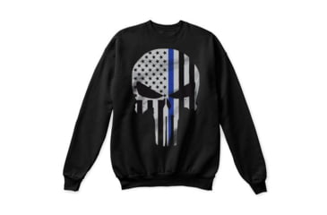Image of Thin Blue Line Tbl Crewneck Skull - TBL-CREW-SKULL-LARGE