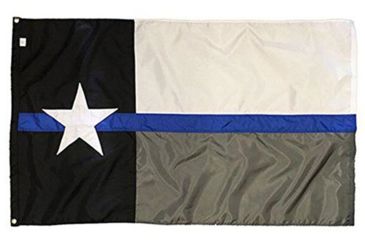 Image of Thin Blue Line Texas American Flag, Embroidered &amp; Sewn, Solarmax, 3 X 5 Ft, Thin Blue Line - TEX-MIA-TBL-3X5