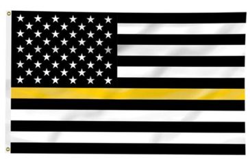Image of Thin Blue Line Thin Gold Line American Flag, 3 X 5 Ft - GOLD-AMERICAN-3X5