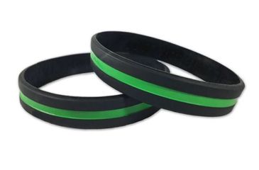 Image of Thin Blue Line Thin Green Line Bracelet, 8 Inch - TGL-BR