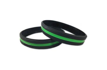 Image of Thin Blue Line Thin Green Line Silicone Bracelet, 7 Inch - TGL-BR-7
