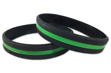 Image of Thin Blue Line Thin Green Line Silicone Bracelet, 9 Inch - TGL-BR-9