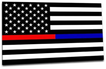 Image of Thin Blue Line Thin Red And Blue Line American Sticker, 4 X 6 Inches, Thin Red Line - TRBL-S-AMERICAN-46