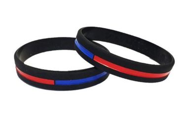 Image of Thin Blue Line Thin Red And Blue Line Dual Bracelet, 8 Inch, Thin Red Line - TRBL-DUAL-BR