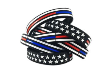 Image of Thin Blue Line Thin Red/blue Line American Flag Bracelet, Thin Red Line - TRBL-AM-BR-8