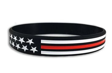 Image of Thin Blue Line Thin Red Line American Flag Bracelet - TRL-AM-BR-7