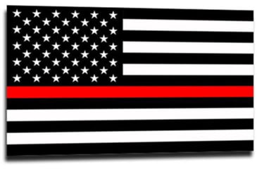 Image of Thin Blue Line Thin Red Line American Flag Sticker, 6 X 4 Inches - TRL-S-AMERICAN-64