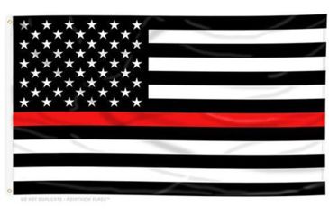 Image of Thin Blue Line Thin Red Line American Flag With Grommets, 3 X 5 Ft - RED-AMERICAN-3X5