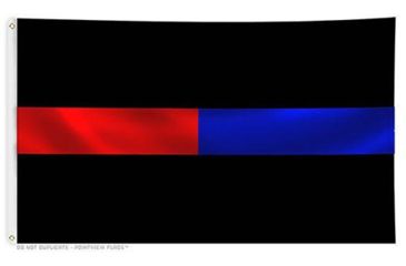 Image of Thin Blue Line Thin Red Line/ Dual Flag, 3 X 5 Ft - BLUE-RED-BLACK-3X5