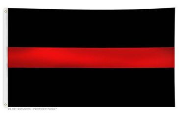 Image of Thin Blue Line Thin Red Line Flag With Grommets, 4 X 6 Feet - BLACK-RED-4X6