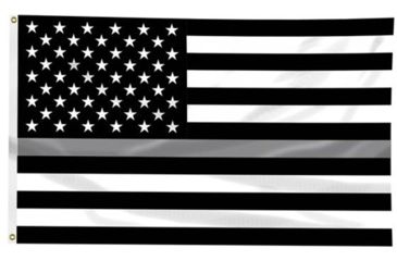 Image of Thin Blue Line Thin Silver Line American Flag, 3 X 5 Ft - SILVER-AMERICAN-3X5