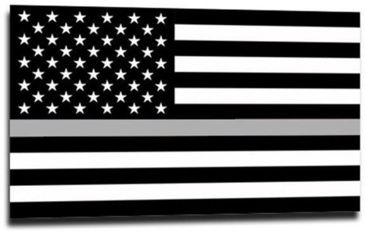 Image of Thin Blue Line Thin Silver Line American Sticker, 4 X 6 Inches - TSL-S-AMERICAN-46